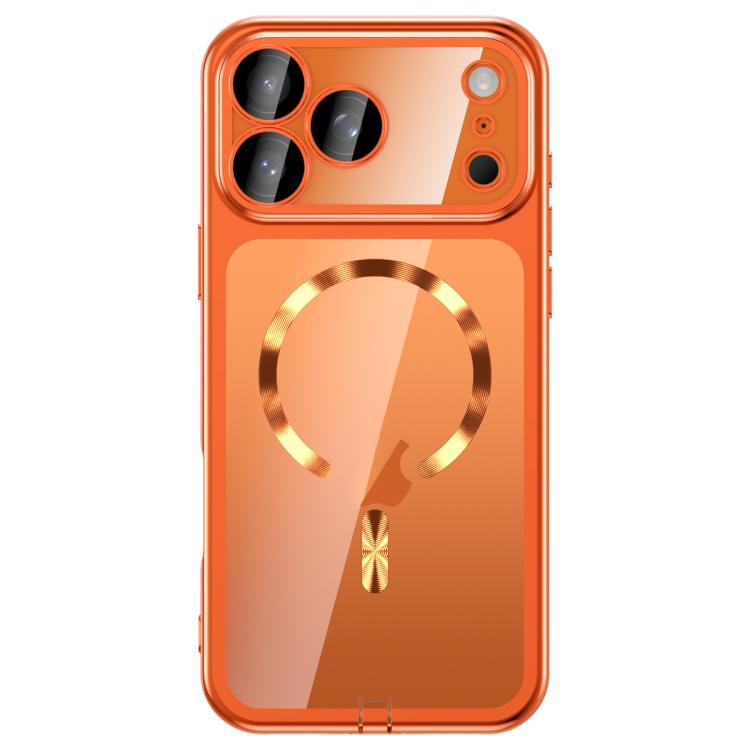 Coque iPhone 17 Pro Max MagSafe TPU orange avec protection caméra et cache anti-poussière