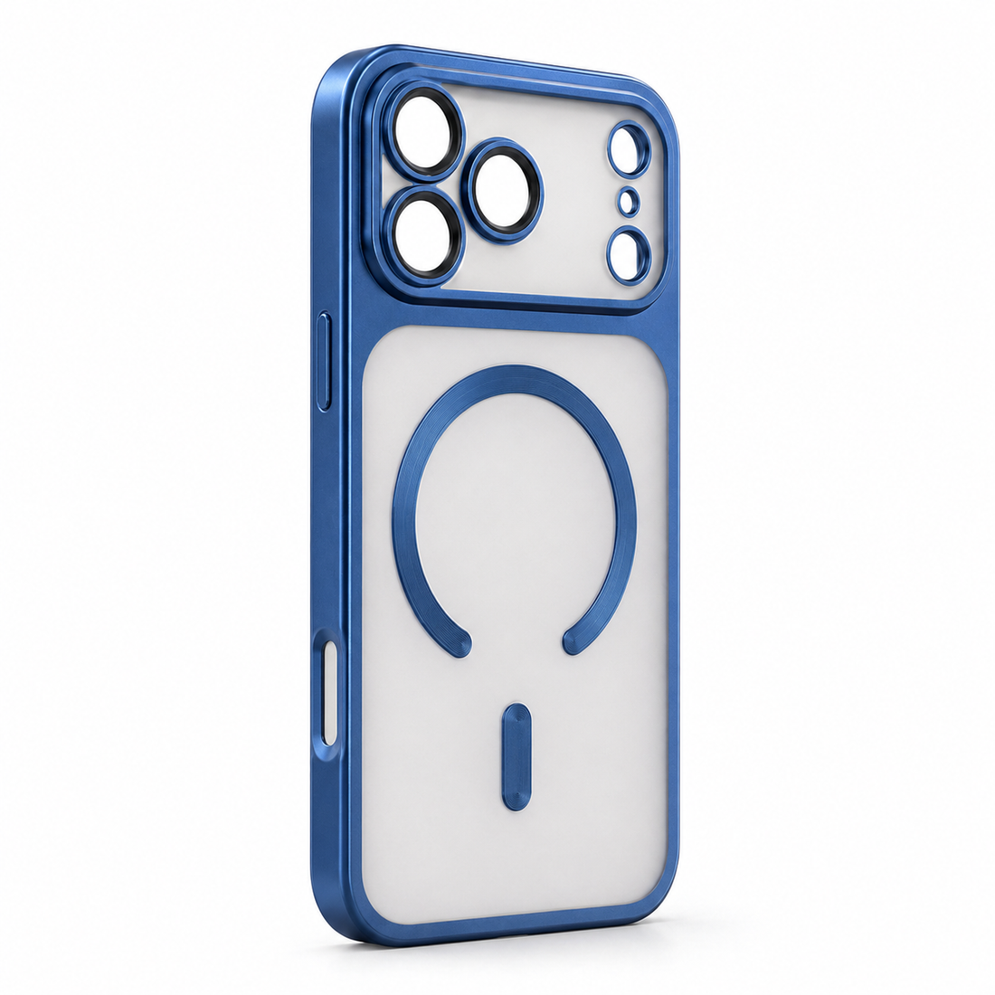 Coque iPhone 17 Pro MagSafe transparente bleu fumé avec protection caméra