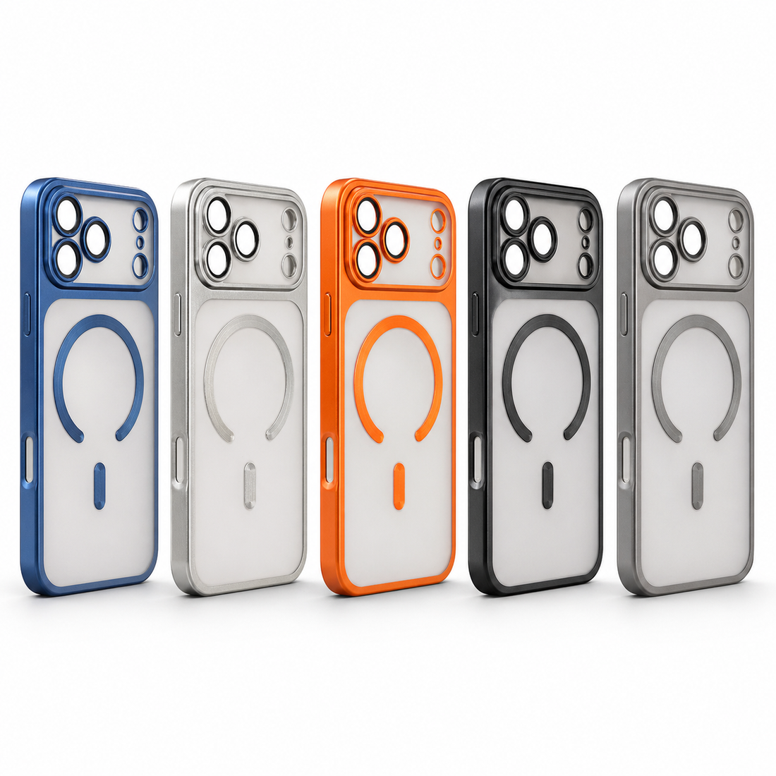 Coques iPhone 17 Pro MagSafe transparentes fumées avec protection caméra, 5 coloris