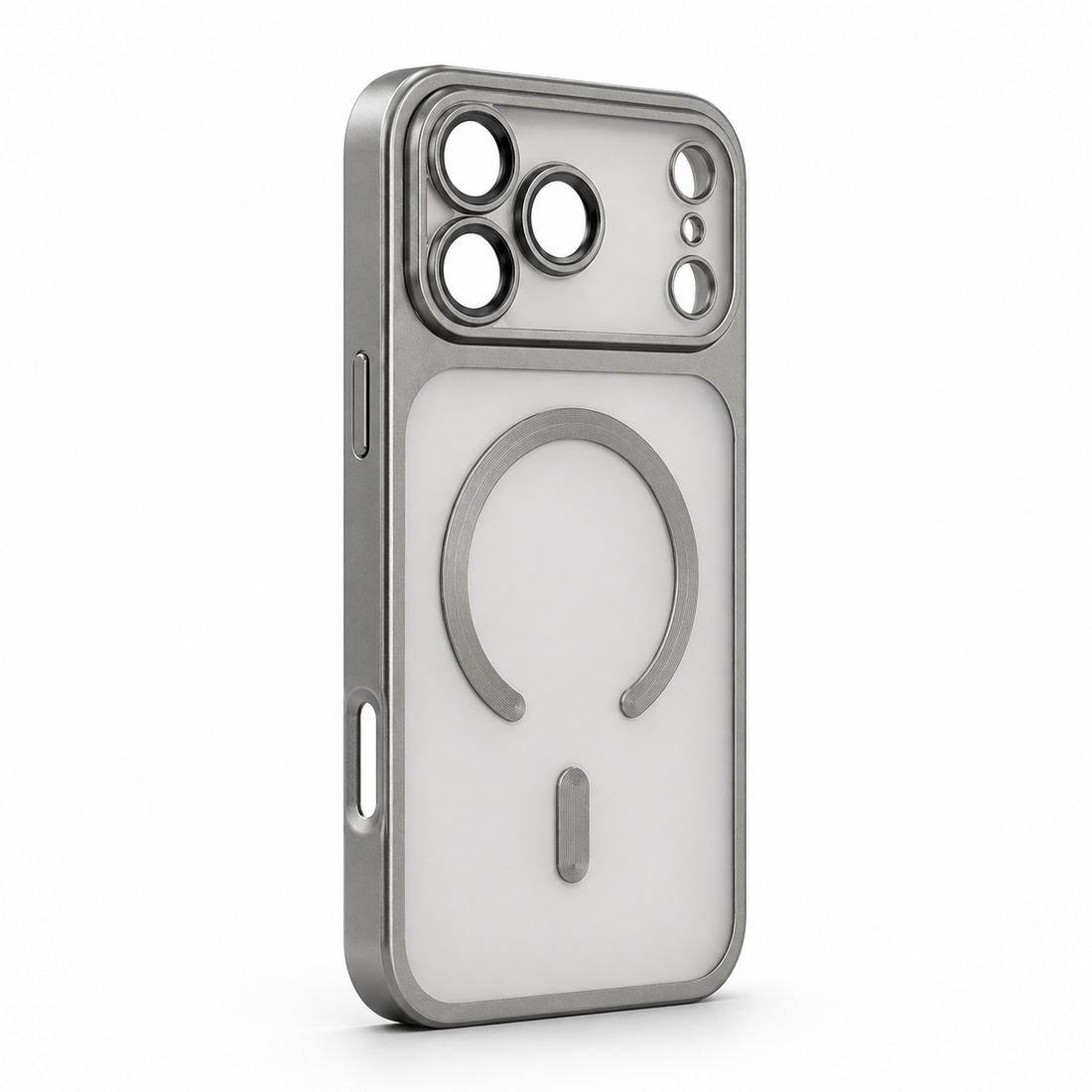 Coque iPhone 17 Pro MagSafe transparente gris fumé avec protection caméra
