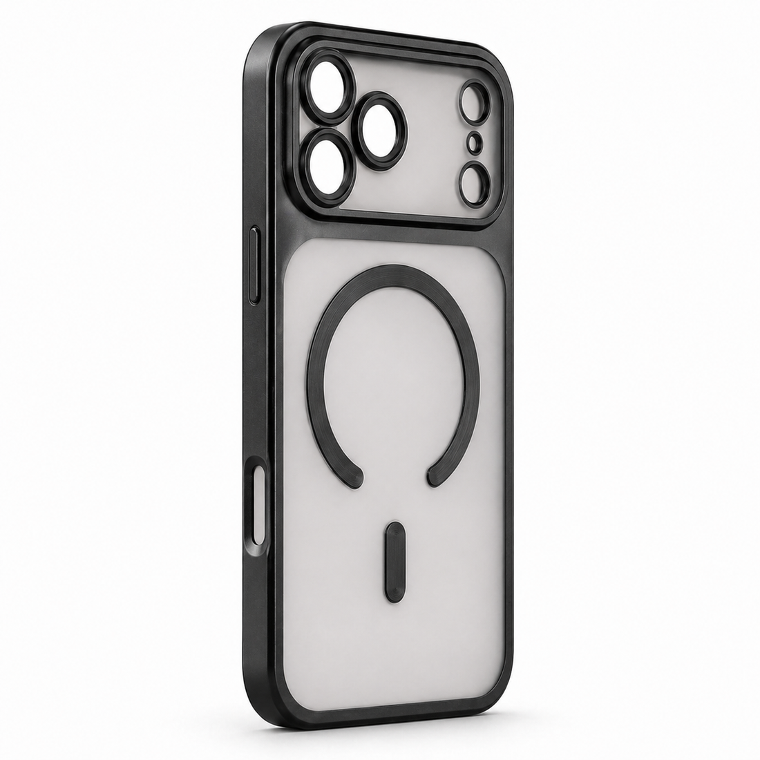 Coque iPhone 17 Pro MagSafe transparente noir fumé avec protection caméra
