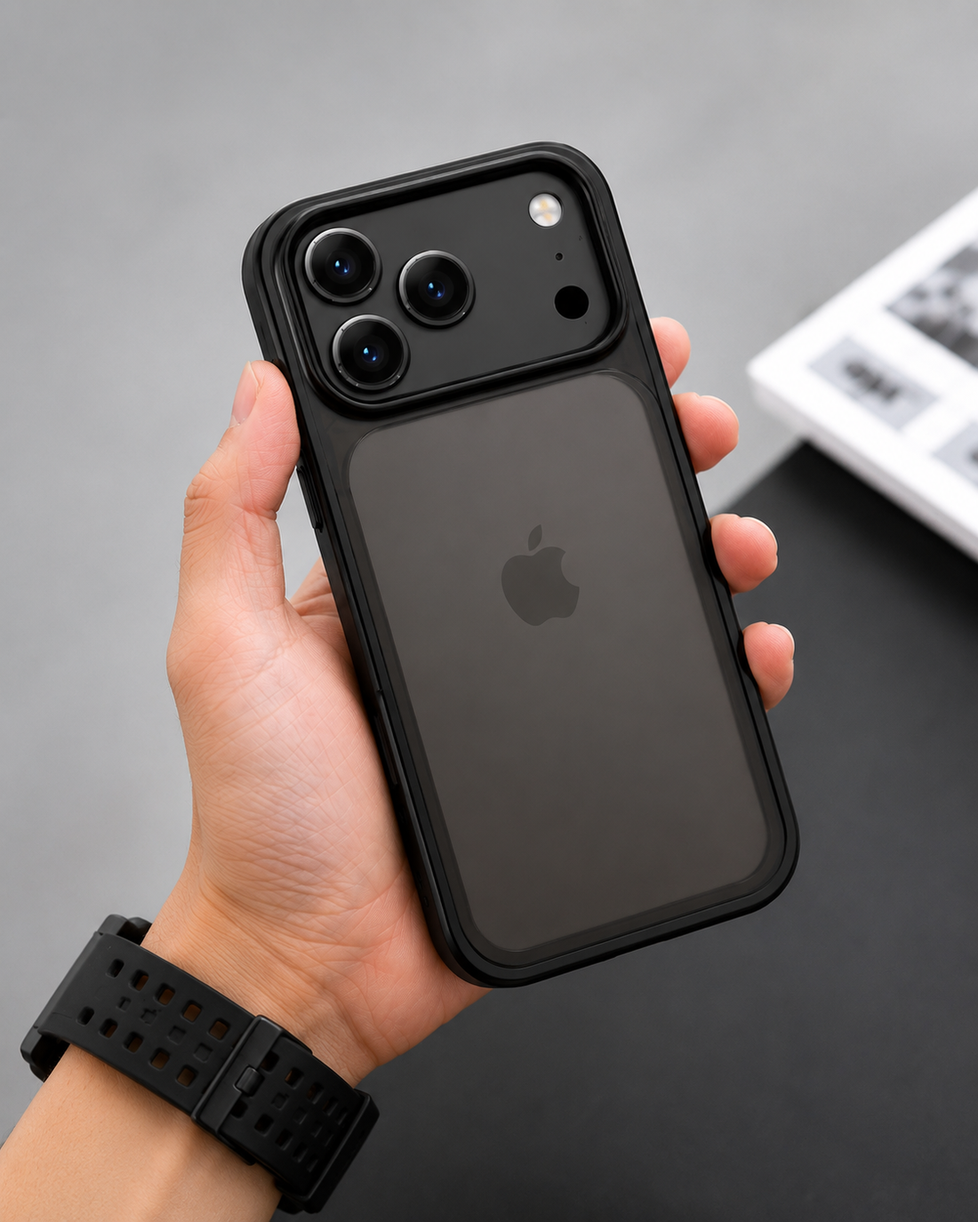 Coque iPhone 17 Pro Max Anti-Choc Airbag Noir – PC TPU