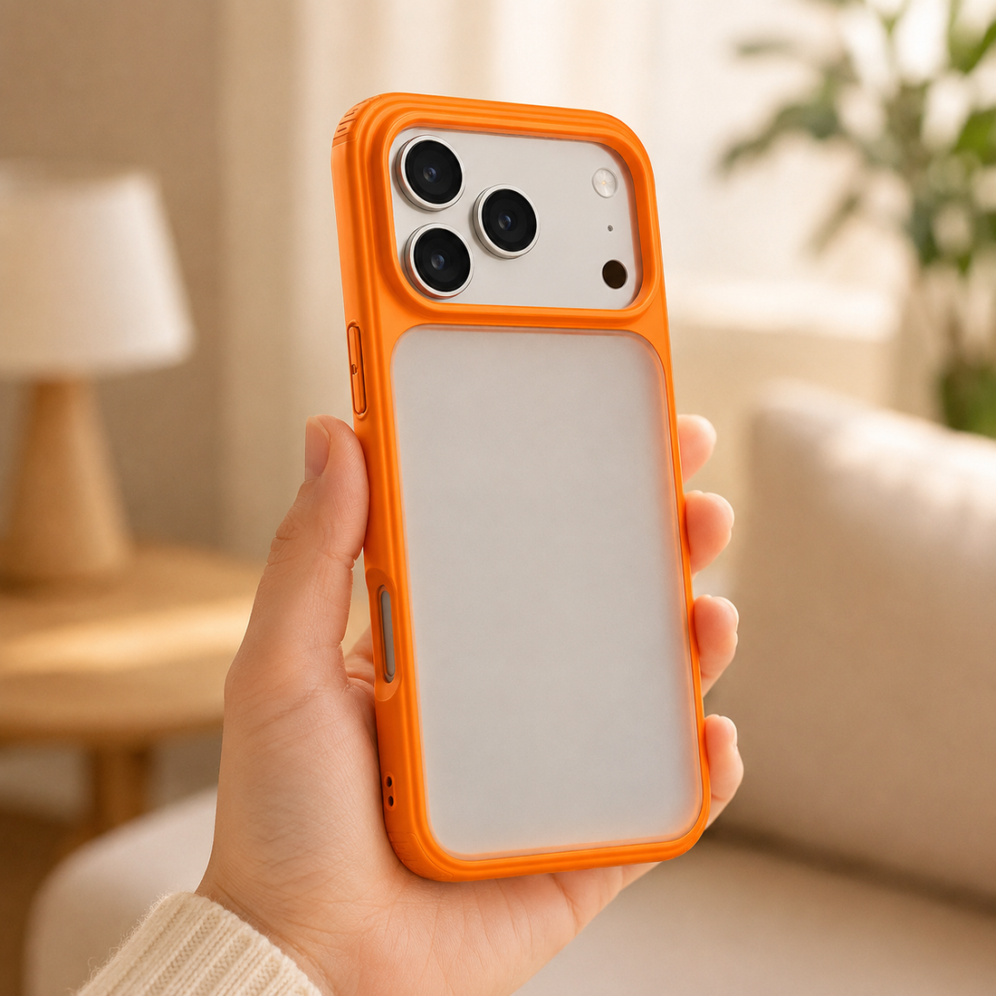 Coque iPhone 17 Pro Max Anti-Choc Airbag Orange – PC TPU