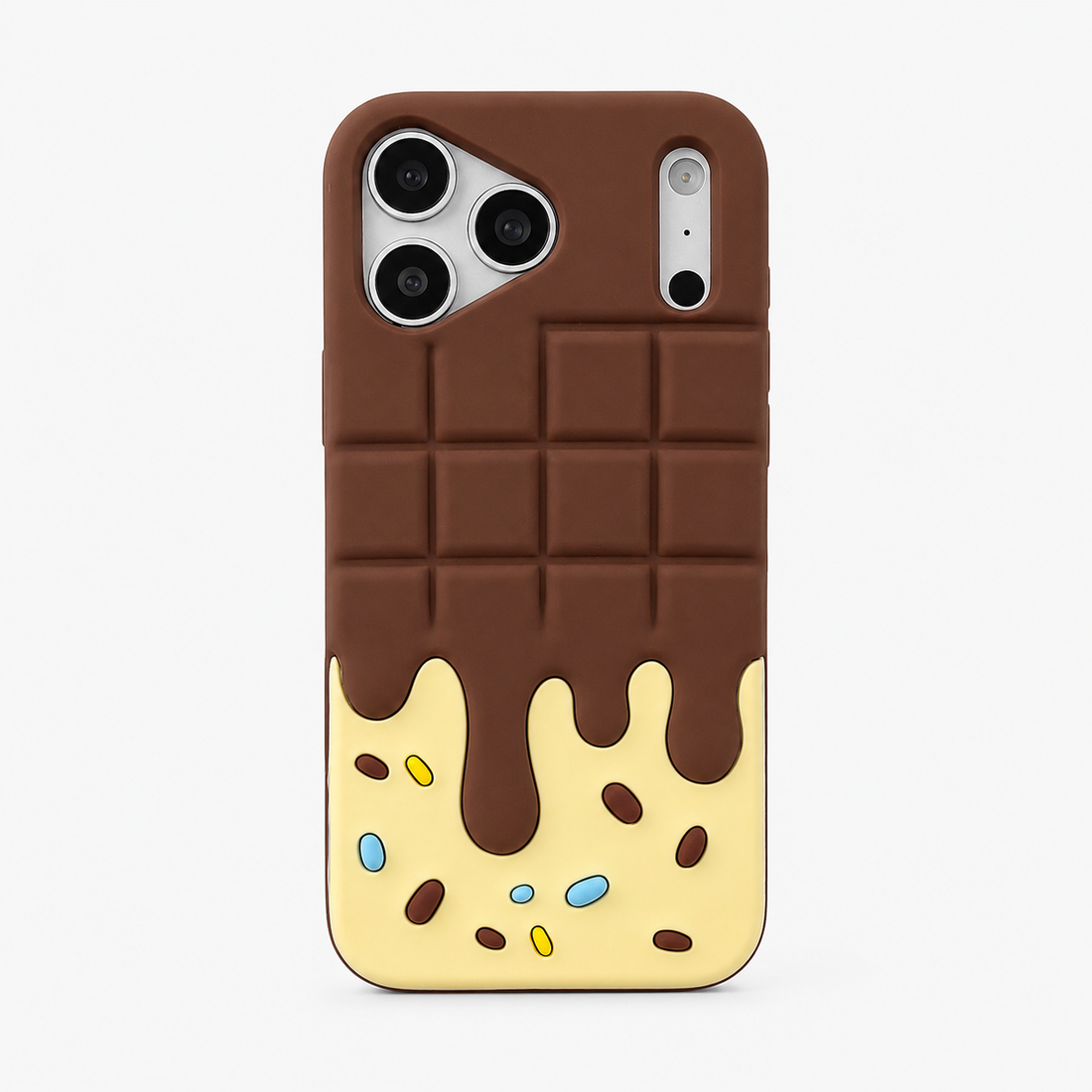 Coque iPhone 17 Pro Max Silicone Candy Chocolate jaune et marron vue principale
