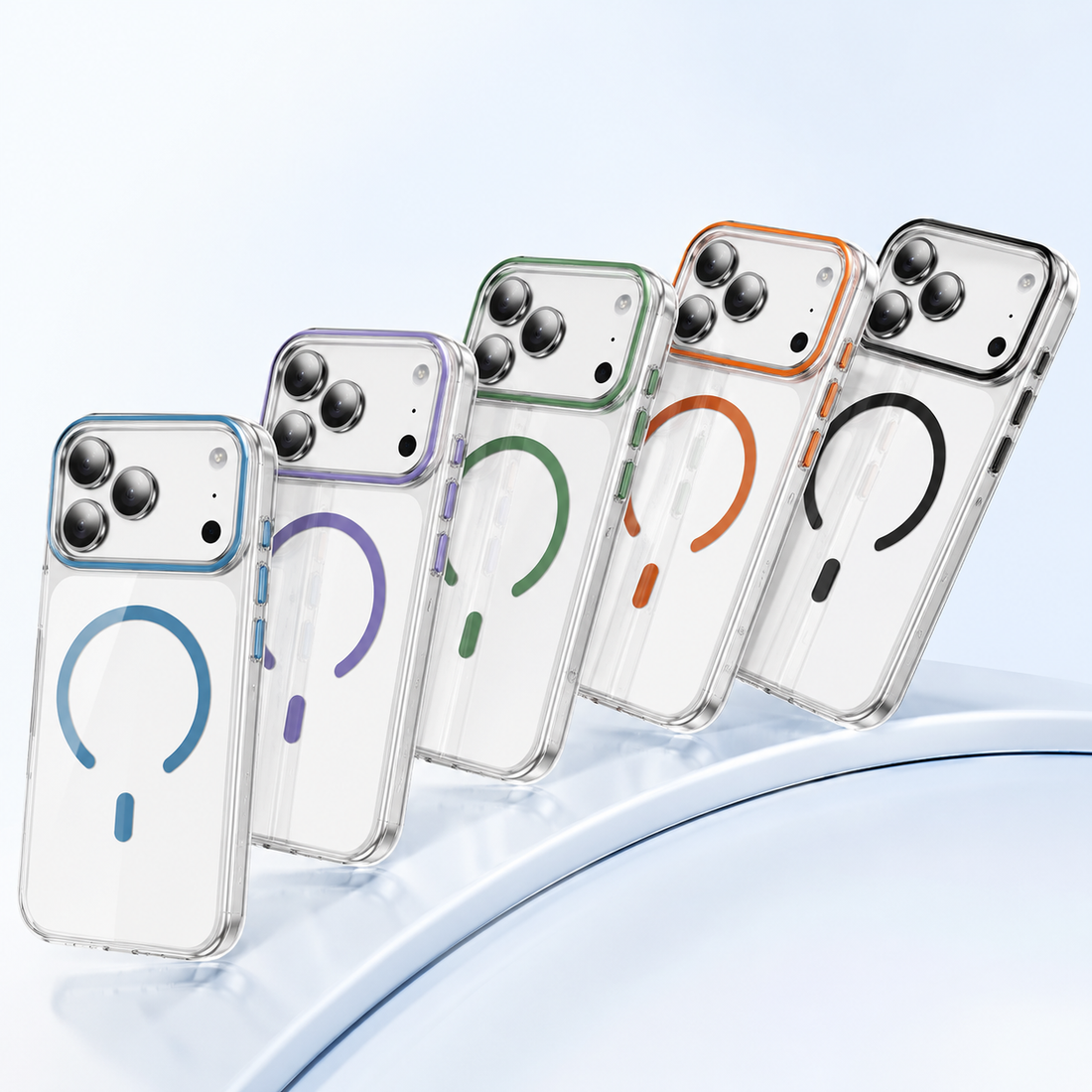 Coques iPhone 17 Pro Max magnétiques transparentes en 5 coloris