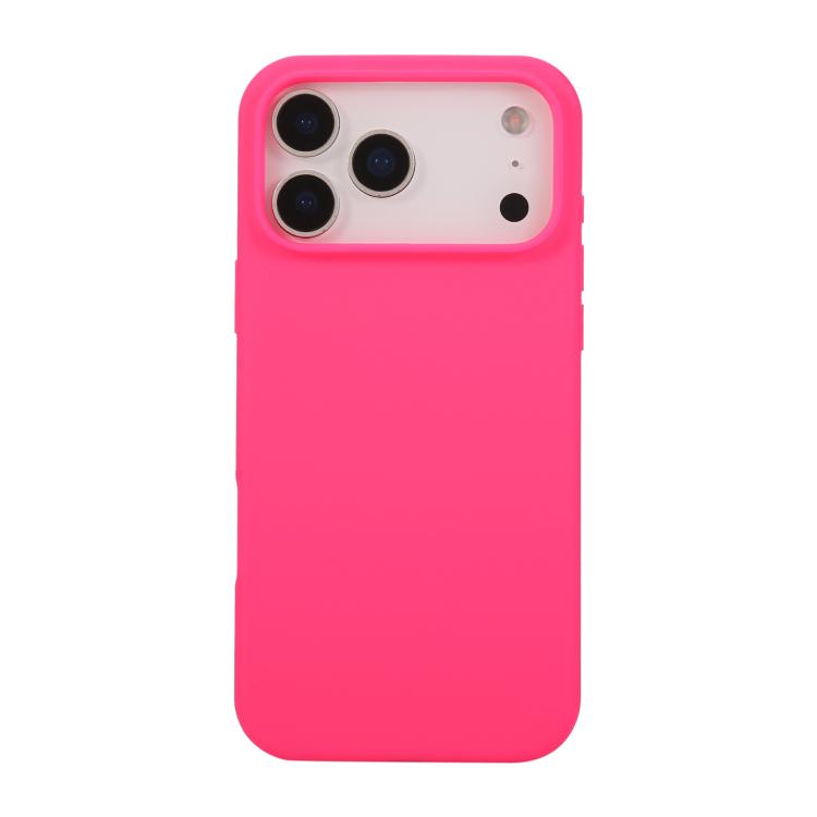 Coque iPhone 17 Pro Max silicone anti-choc soft touch rose fluo