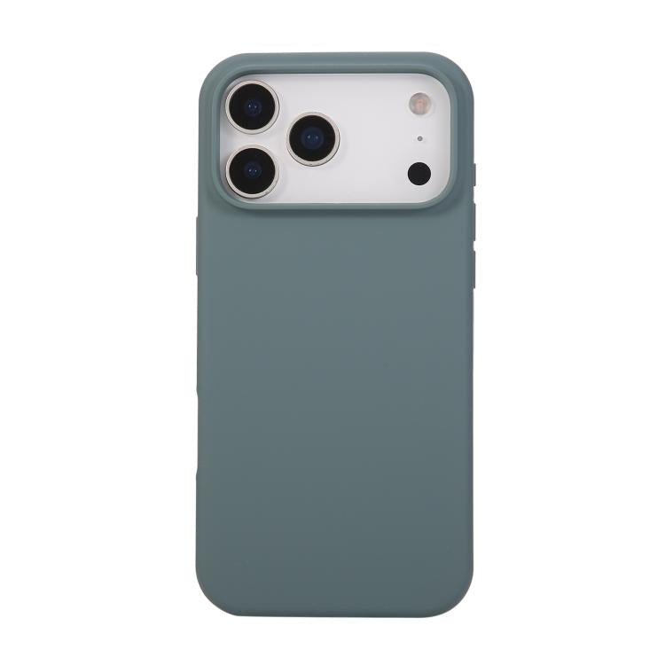 Coque iPhone 17 Pro Max silicone anti-choc soft touch vert pin