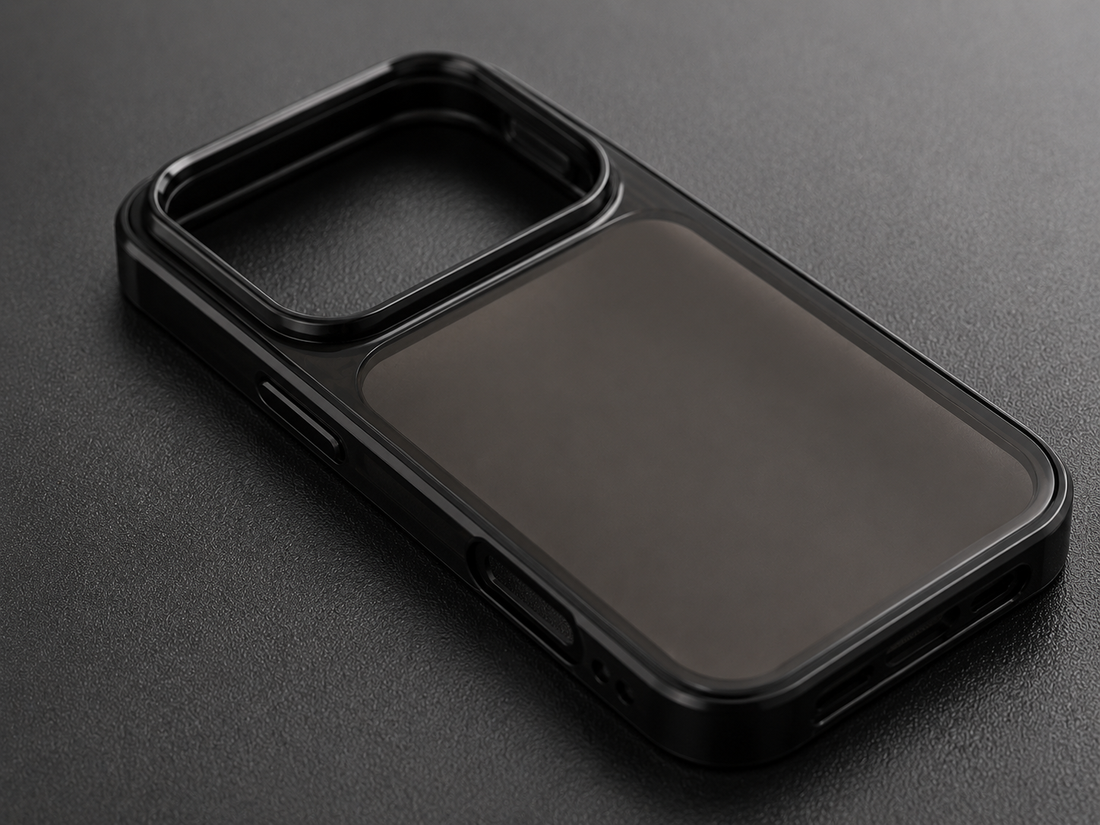 Coque iPhone 17 Pro noire PC TPU avec protection caméra