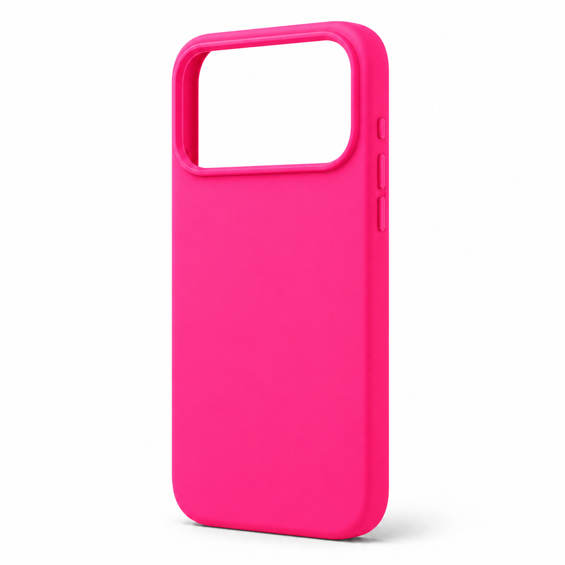 Coque iPhone 17 Pro silicone anti-choc rose fluo