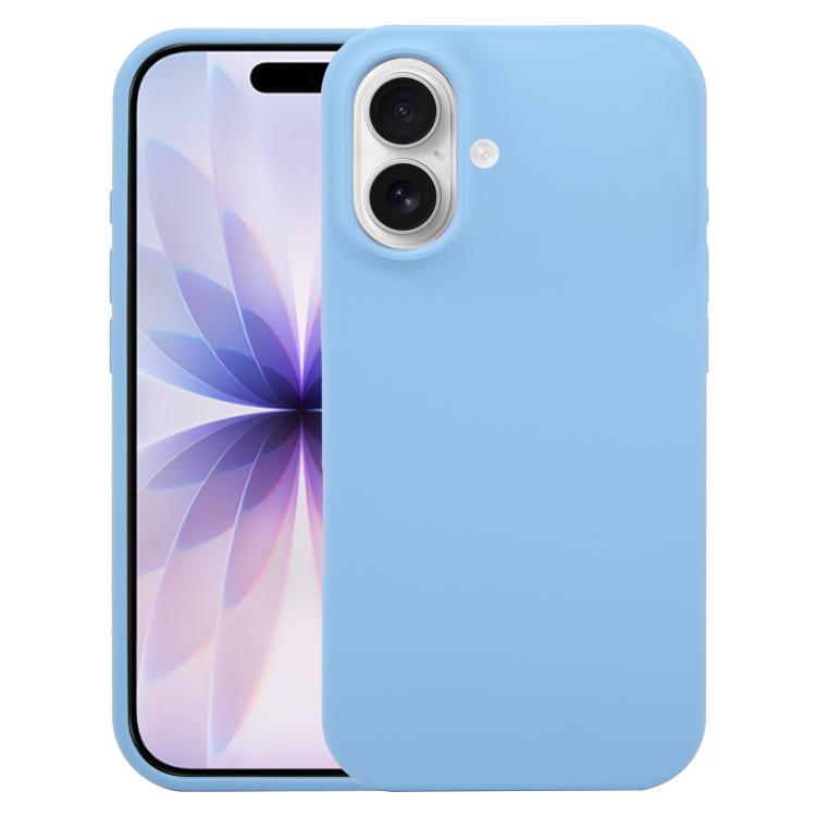 Coque iPhone 17 silicone anti-choc soft touch couleur bleu acier