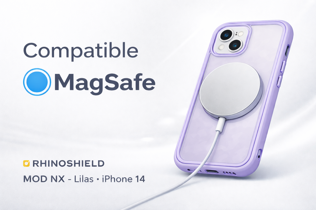 coque rhinoshield mod nx magsafe iphone 14 lilas recharge sans fil