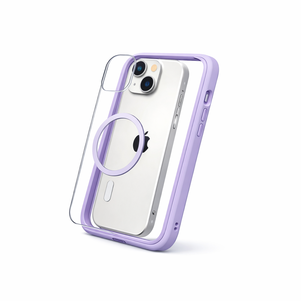 coque rhinoshield mod nx lilas magsafe iphone 14 vue arrière
