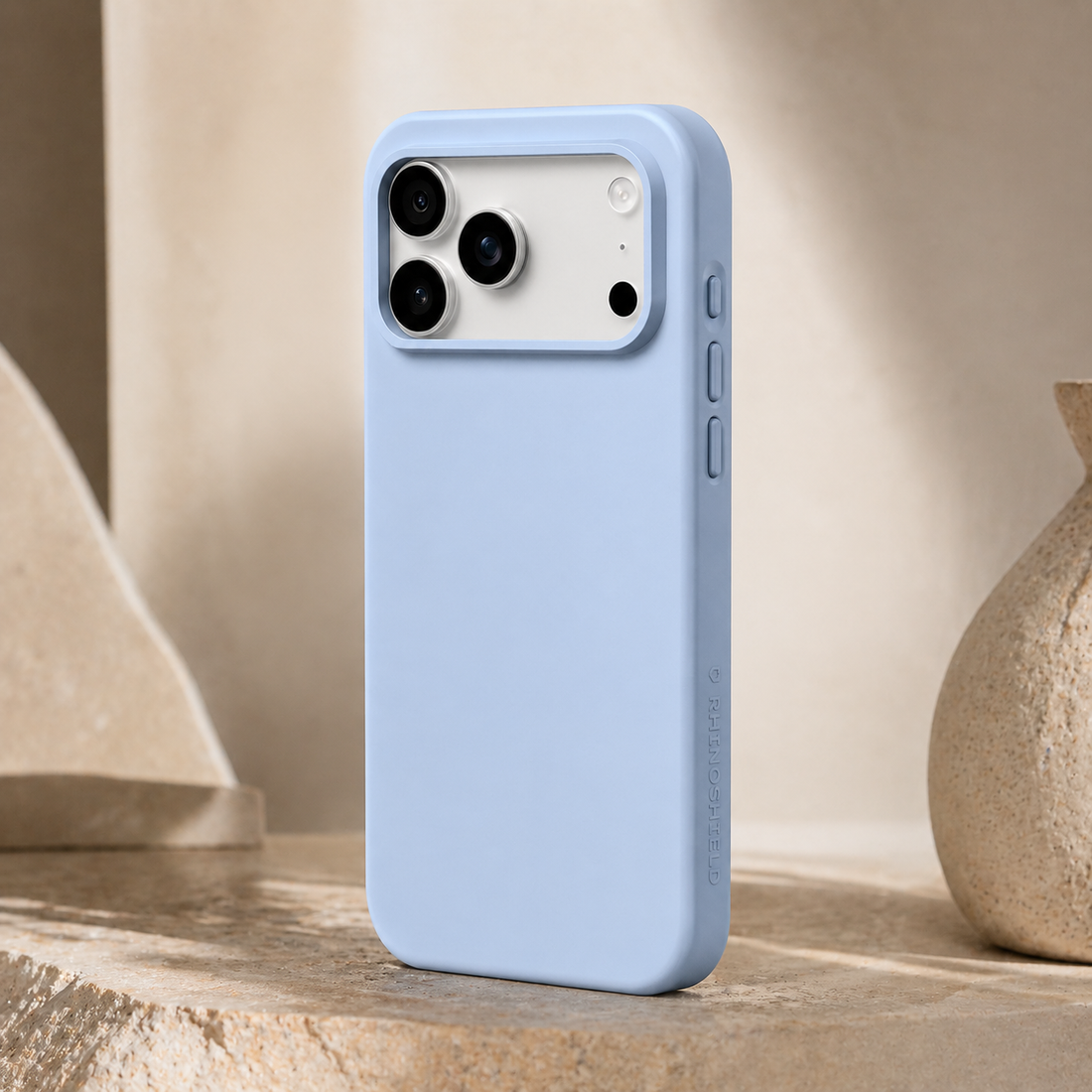 Photo studio de la coque RhinoShield SolidX MagSafe pour iPhone 17 Pro Max Bleu Glacier