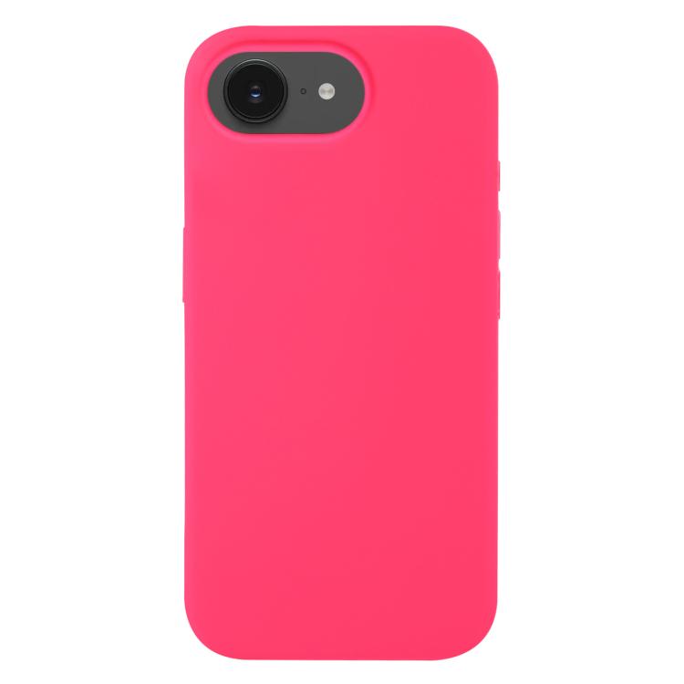 Coque silicone iPhone 16e et 17e Soft Touch antichoc couleur rose fluo