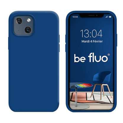 Coque Silicone BeColor Fine et Légère pour iPhone 14 Plus , Intérieur Microfibre - Bleu nuit