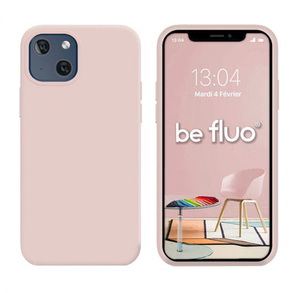 Coque Silicone BeColor Fine et Légère pour iPhone 14 Plus , Intérieur Microfibre - Rose sable