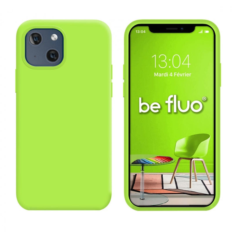 Coque Silicone BeColor Fine et Légère pour iPhone 14 Plus , Intérieur Microfibre - Vert pomme