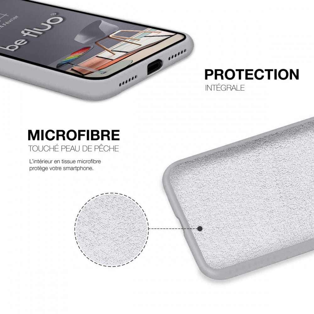Coque Silicone BeColor Fine et Légère pour iPhone 14 Pro Max , Intérieur Microfibre - Blanc - ABYTONPHONE