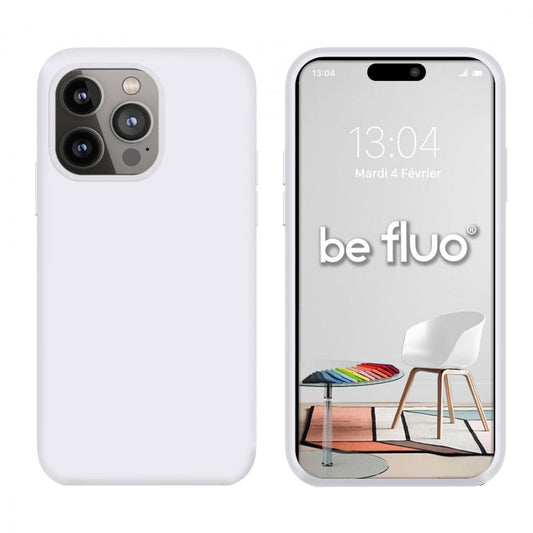 Coque Silicone BeColor Fine et Légère pour iPhone 14 Pro Max , Intérieur Microfibre - Blanc - ABYTONPHONE