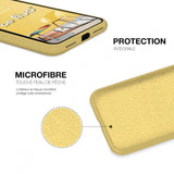 Coque Silicone BeColor Fine et Légère pour iPhone 14 Pro Max , Intérieur Microfibre - Jaune