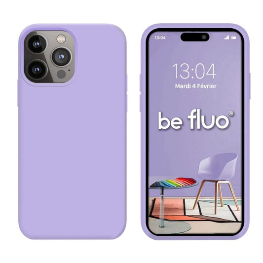 Coque Silicone BeColor Fine et Légère pour iPhone 14 Pro Max , Intérieur Microfibre - Lilas - ABYTONPHONE