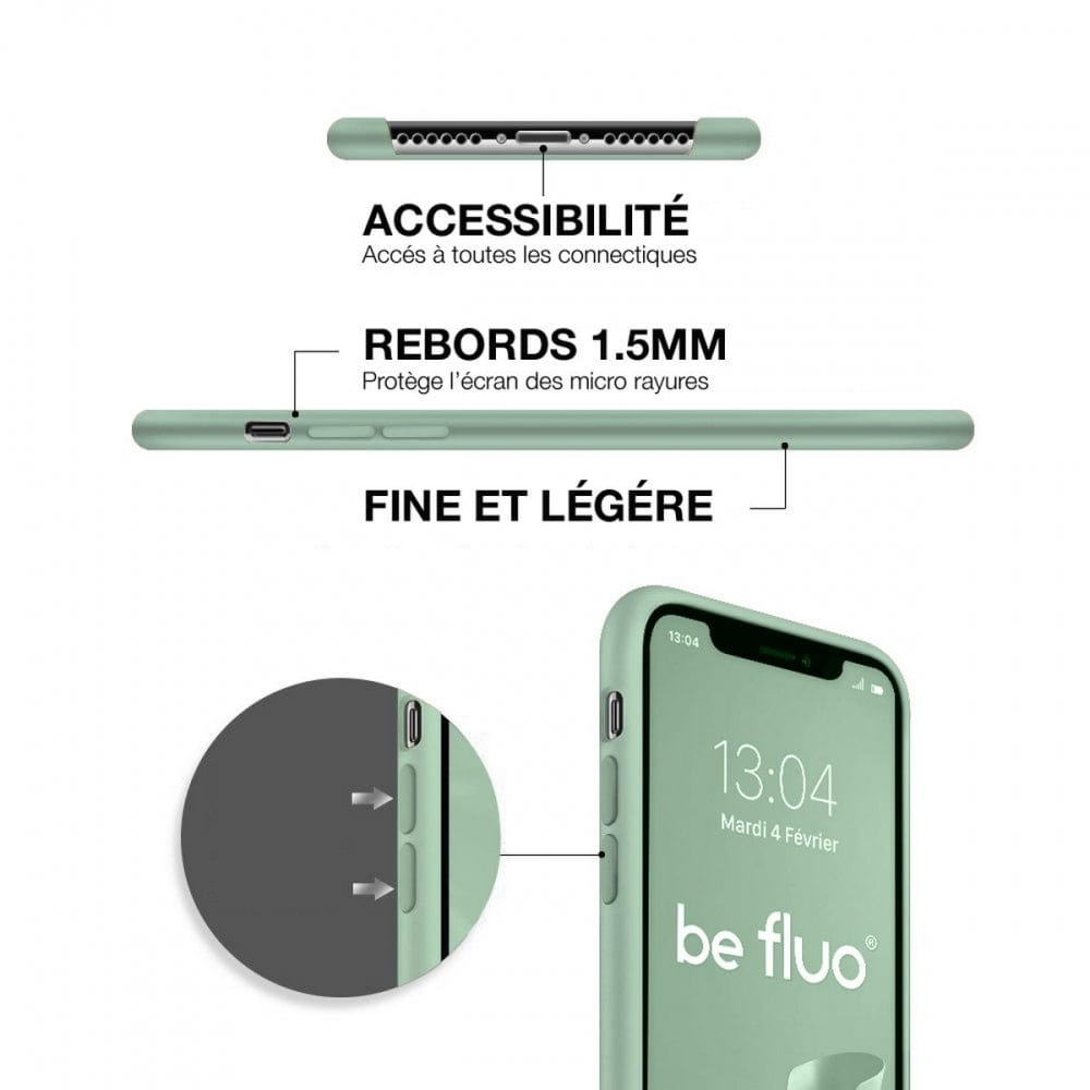 Coque Silicone BeColor Fine et Légère pour iPhone 14 Pro , Intérieur Microfibre - Vert Emeraude