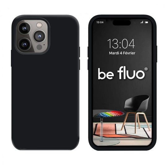 Coque Silicone BeColor Fine et Légère pour iPhone 14 Pro Max, Intérieur Microfibre - Noir - ABYTONPHONE