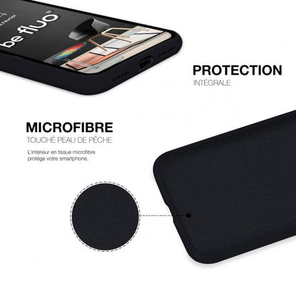 Coque Silicone BeColor Fine et Légère pour iPhone 14 Pro Max, Intérieur Microfibre - Noir