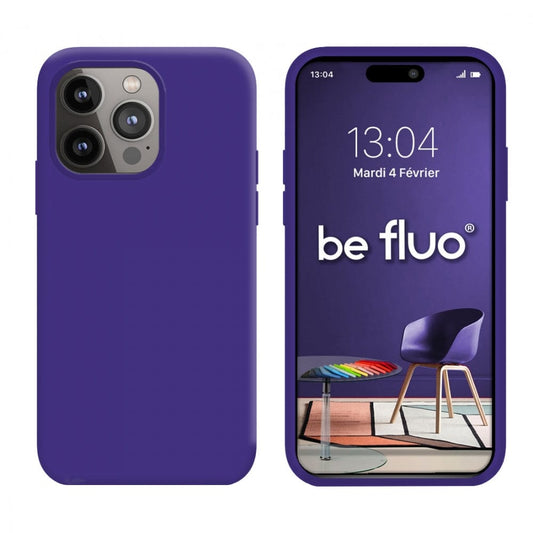 Coque Silicone BeColor Fine et Légère pour iPhone 14 Pro Max, Intérieur Microfibre - Violet - ABYTONPHONE
