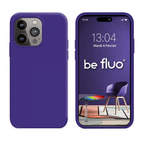 Coque Silicone BeColor Fine et Légère pour iPhone 14 Pro Max, Intérieur Microfibre - Violet - ABYTONPHONE