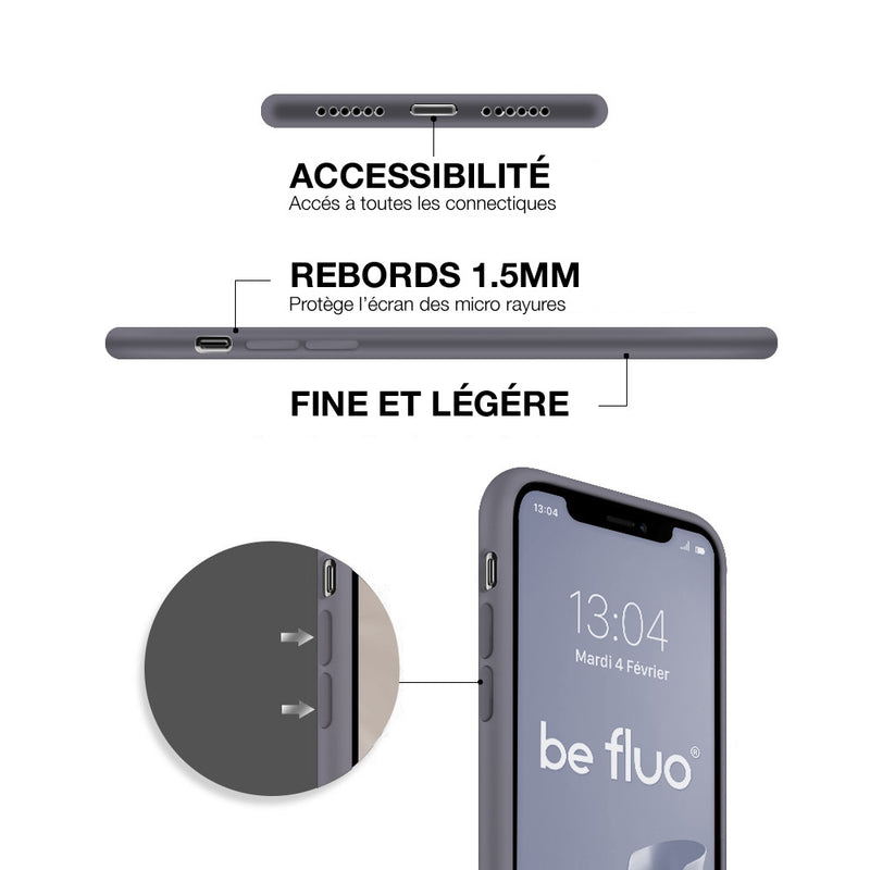Coque Silicone BeColor Fine et Légère pour iPhone 14 Pro Max, Intérieur Microfibre - Lavande