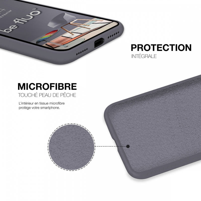 Coque Silicone BeColor Fine et Légère pour iPhone 14 Pro Max, Intérieur Microfibre - Lavande