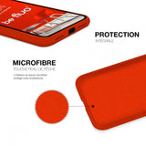 Coque Silicone BeColor Fine et Légère pour iPhone 14 Pro Max, Intérieur Microfibre - Rouge