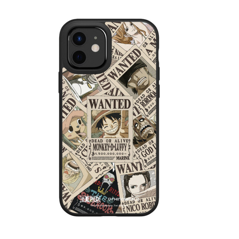 COQUE SOLIDSUIT POUR APPLE IPHONE 14 - NOIR - ONE PIECE - STRAW HAT CREW WANTED - RHINOSHIELD