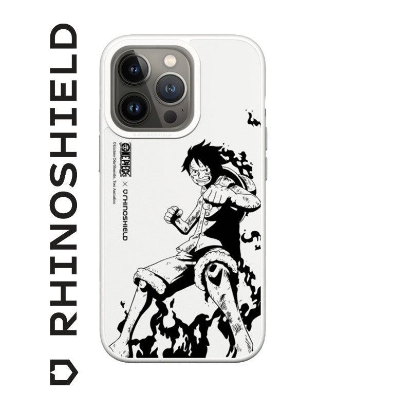 COQUE SOLIDSUIT POUR APPLE IPHONE 13 PRO - BLANC - ONE PIECE - LUFFY B&W - RHINOSHIELD