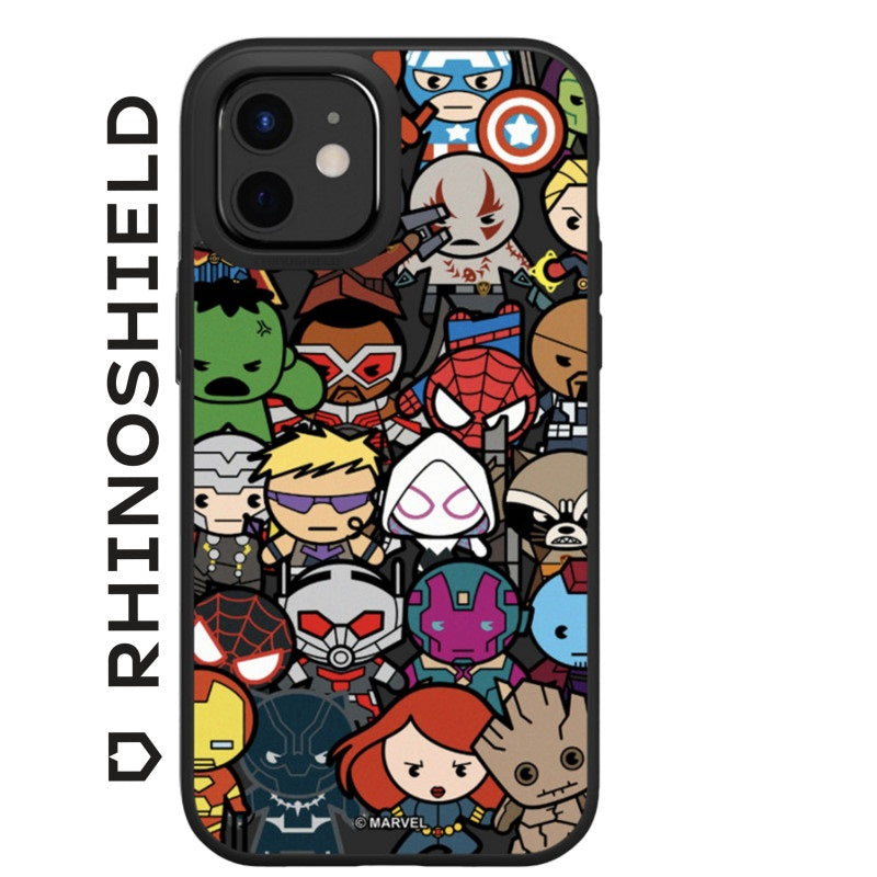 COQUE SOLIDSUIT POUR APPLE IPHONE 13 - NOIR - MARVEL - CHIBI AVENGERS - RHINOSHIELD - ABYTONPHONE