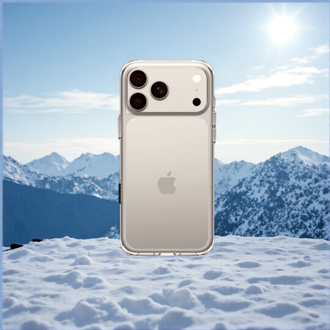 Coque transparente RhinoShield Clear pour iPhone 17 Pro Max vue de face montrant la protection cristalline