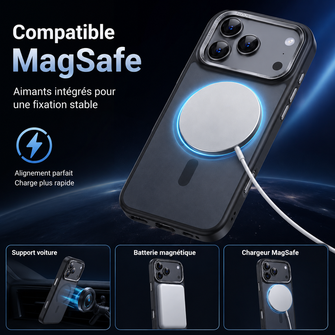 Coque XDcase iPhone 17 Pro compatible MagSafe avec aimants intégrés