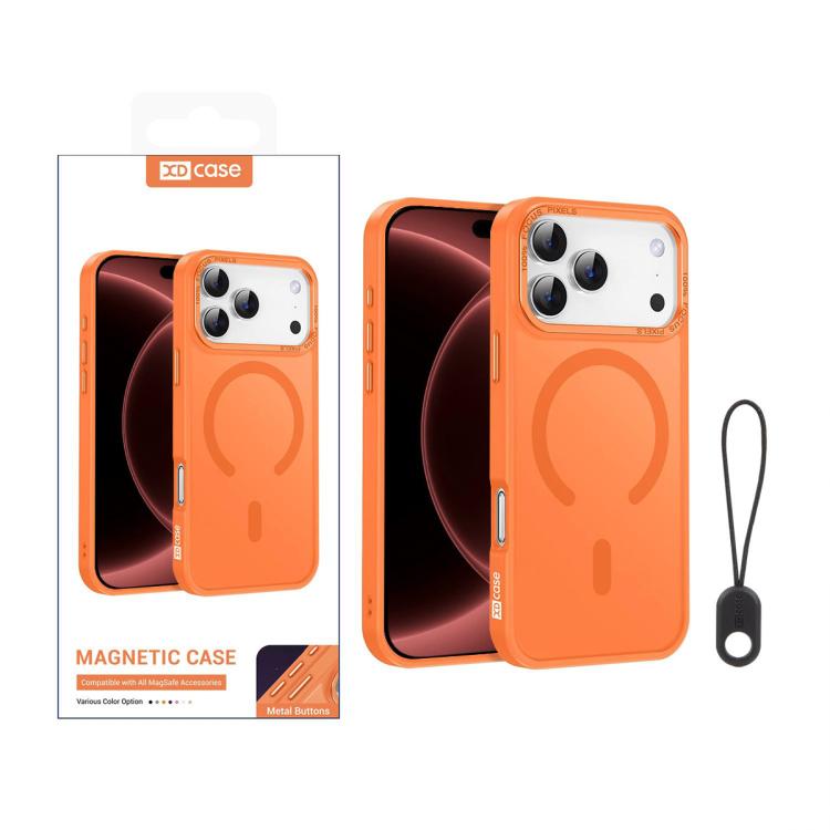 Coque XDcase iPhone 17 Pro magnétique orange avec cadre caméra métal