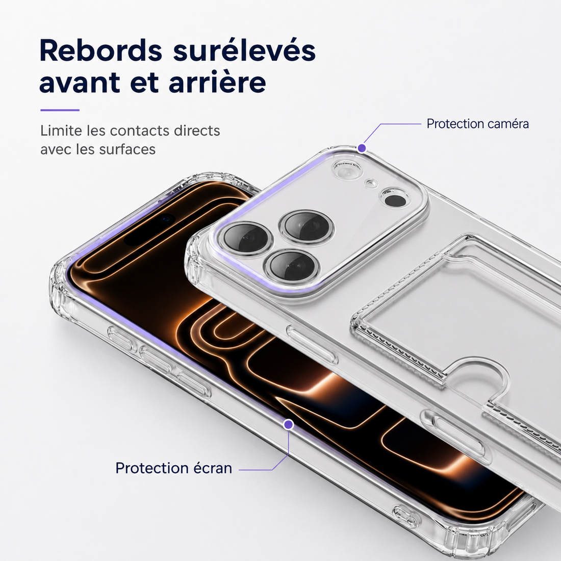 Coque XDcase iPhone 17 Pro avec rebords surélevés écran et caméra