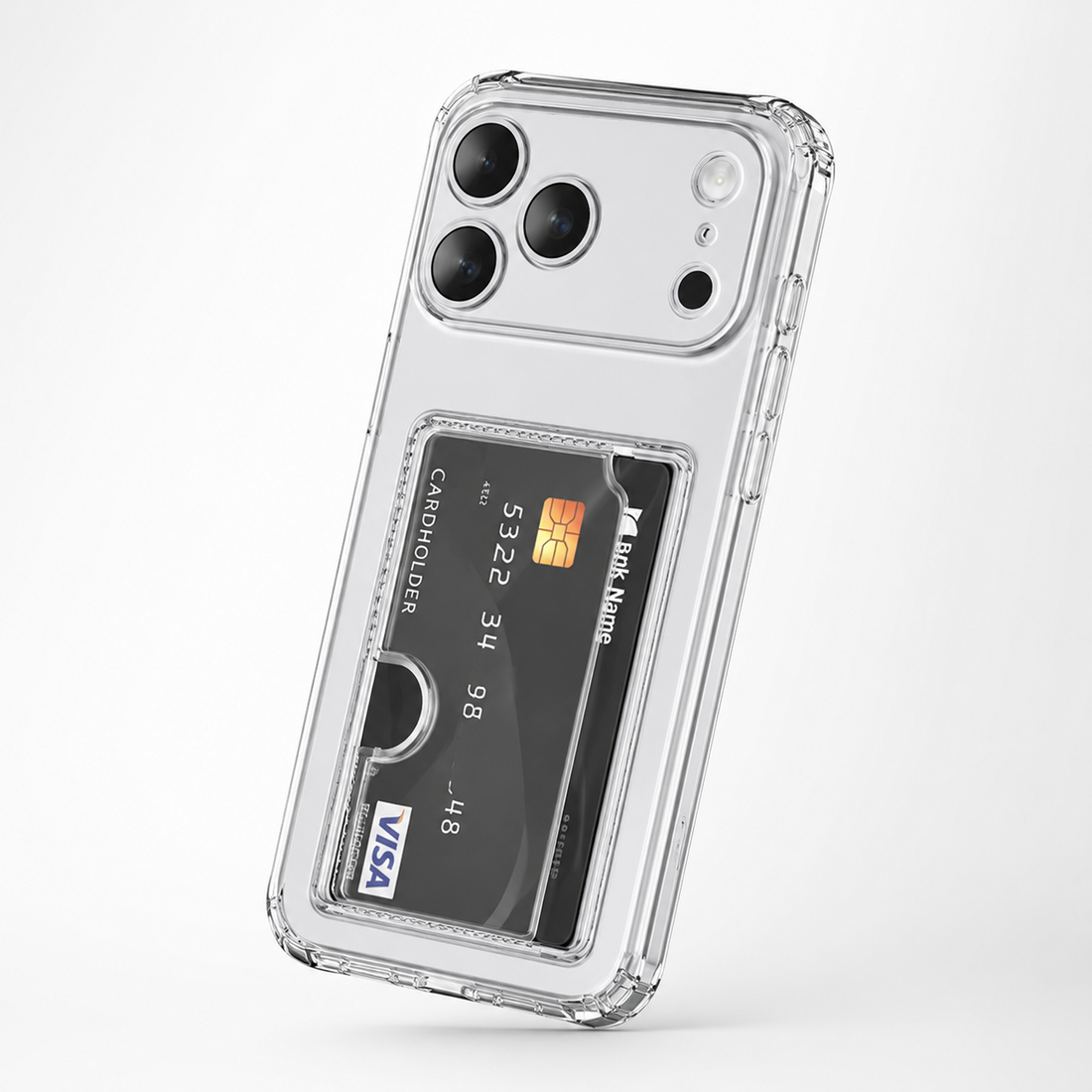 Coque XDcase iPhone 17 Pro transparente avec porte-carte vue produit