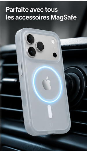 RhinoShield AirX Gris Vibrant support voiture MagSafe