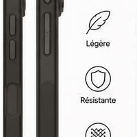 Coque RhinoShield AirX MagSafe Noir Pur, vue de profil