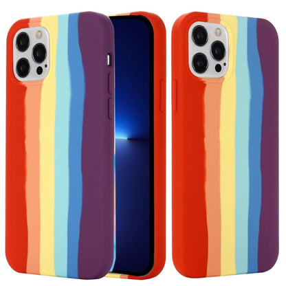Coque en Silicone Arc En Ciel Multicolore pour iPhone 12 / 12 Pro , Intérieur Microfibre - ABYTONPHONE