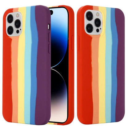 Coque en Silicone Arc En Ciel Multicolore pour iPhone 13 Pro Max, Intérieur Microfibre - ABYTONPHONE