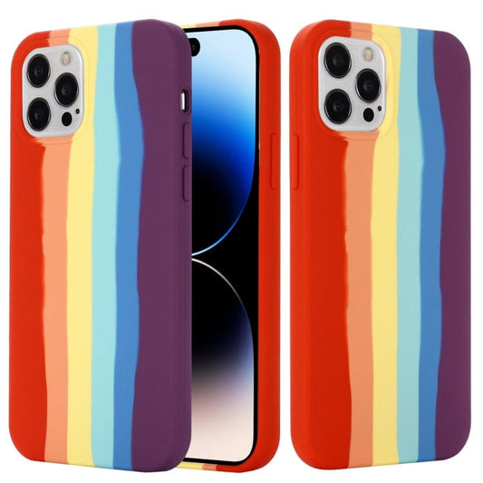 Coque en Silicone Arc En Ciel Multicolore pour iPhone 13 Pro Max, Intérieur Microfibre - ABYTONPHONE