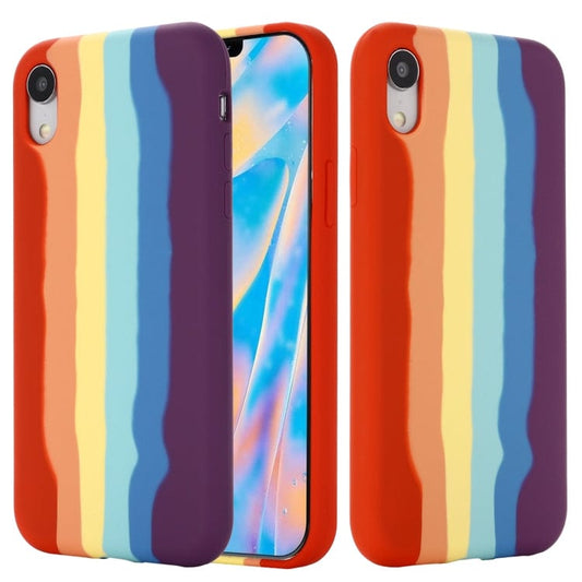 Coque en Silicone Arc En Ciel Multicolore pour iPhone X / XS , Intérieur Microfibre - ABYTONPHONE